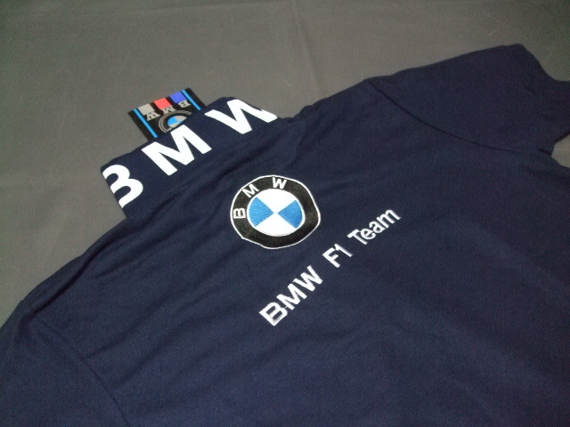 ★在庫一掃セールです★送料無料★必見★ＢＭＷ★F1★Team★M★Power★素敵～で★お洒落～で★綺麗～な★ポロシャツ★ネイビー★L★新品★