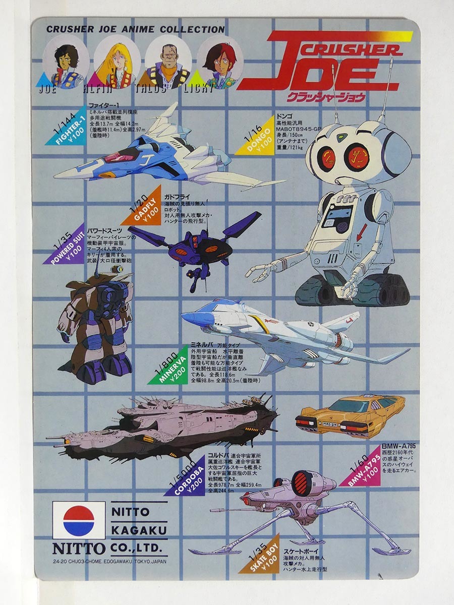 1983年 クラッシャージョウ 紙製下敷き 安彦良和第一回監督作品 NITTO