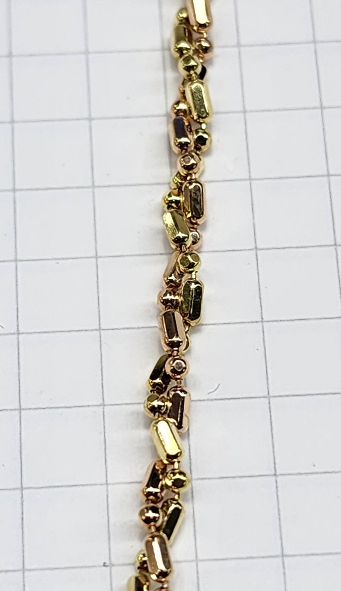 K18 イエローゴールド デザインネックレス 42.5cm 18金 チェーン-