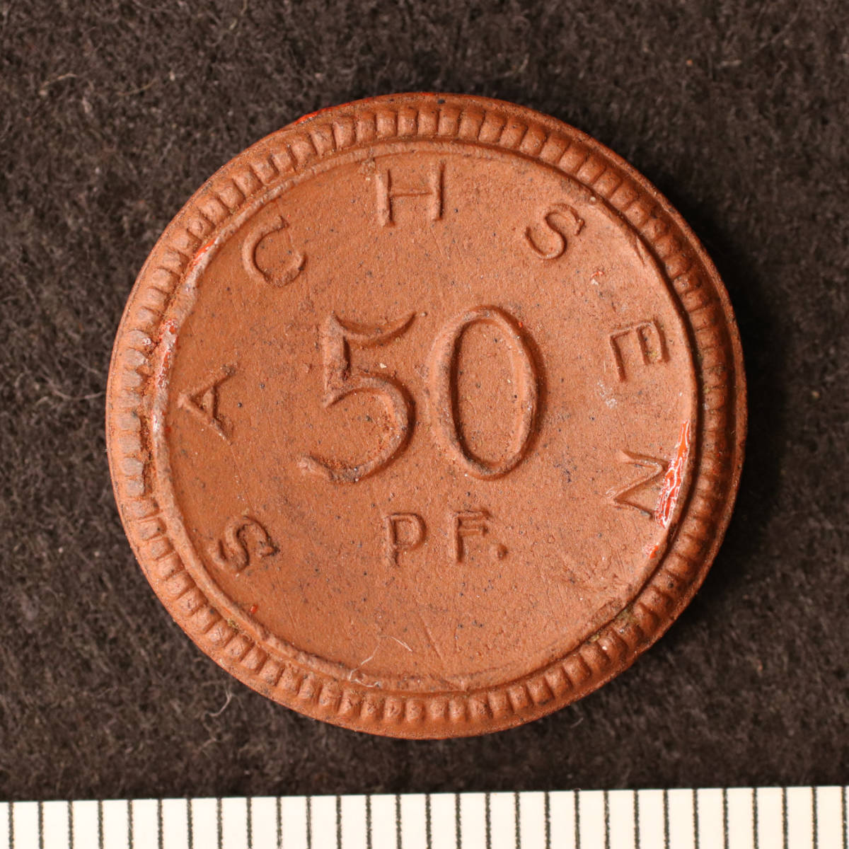 【陶製ノートゲルド】ドイツ ザクセン州 50ペニヒ陶貨（1921）[E2453]コイン　_画像2