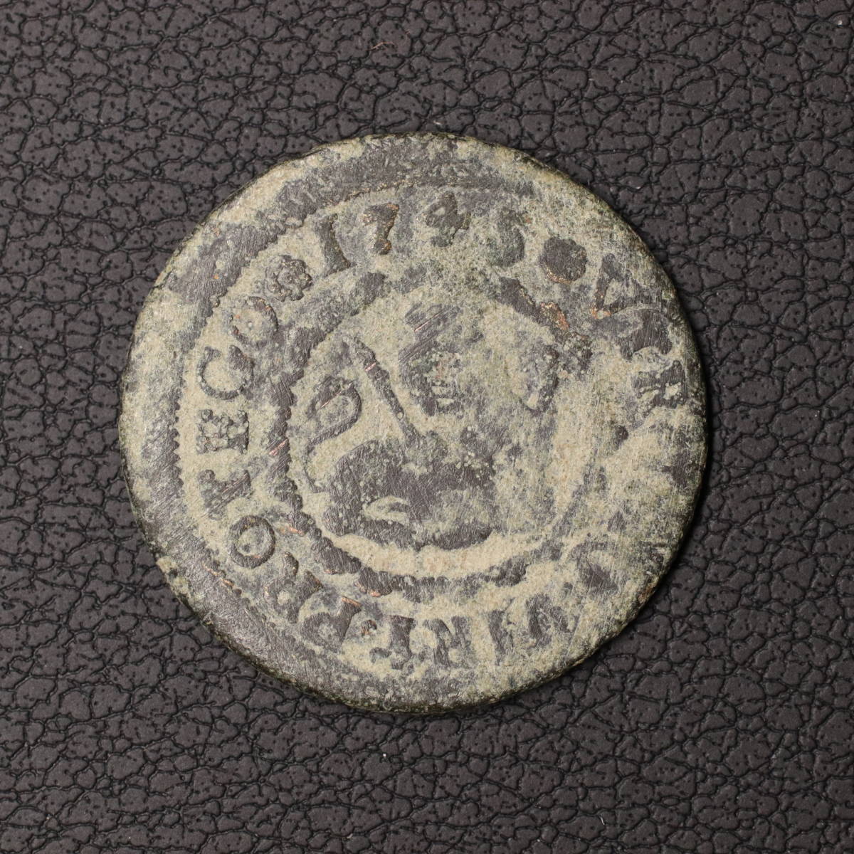 KM#366/スペイン フェリペ5世時代 2マラベディ銅貨（1745）セゴビア・ミント[E1986]コイン_画像1