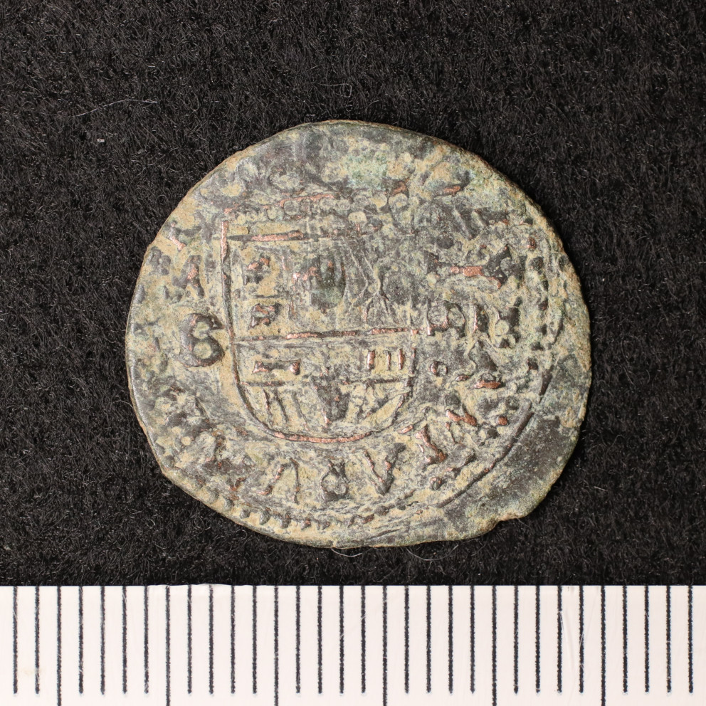 スペイン フェリペ4世時代 8マラベディ銅貨（1600年台）[E2065]コイン_画像2