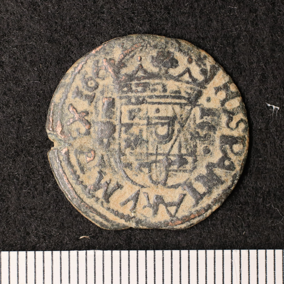 スペイン フェリペ4世時代 16マラベディ銅貨（1600年台）[E2074]コイン_画像2