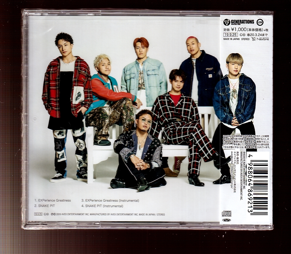 DA★新品①★音楽CD★GENERATIONS from EXILE TRIBE/EXPerience Greatness★RZCD-86921_画像2