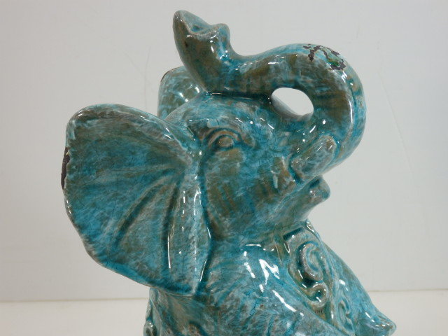 HT◇陶器 象 ゾウの置物 ガーデニング置物 オーナメント 飾り置物 高さ約25㎝ 未使用保管品の画像7