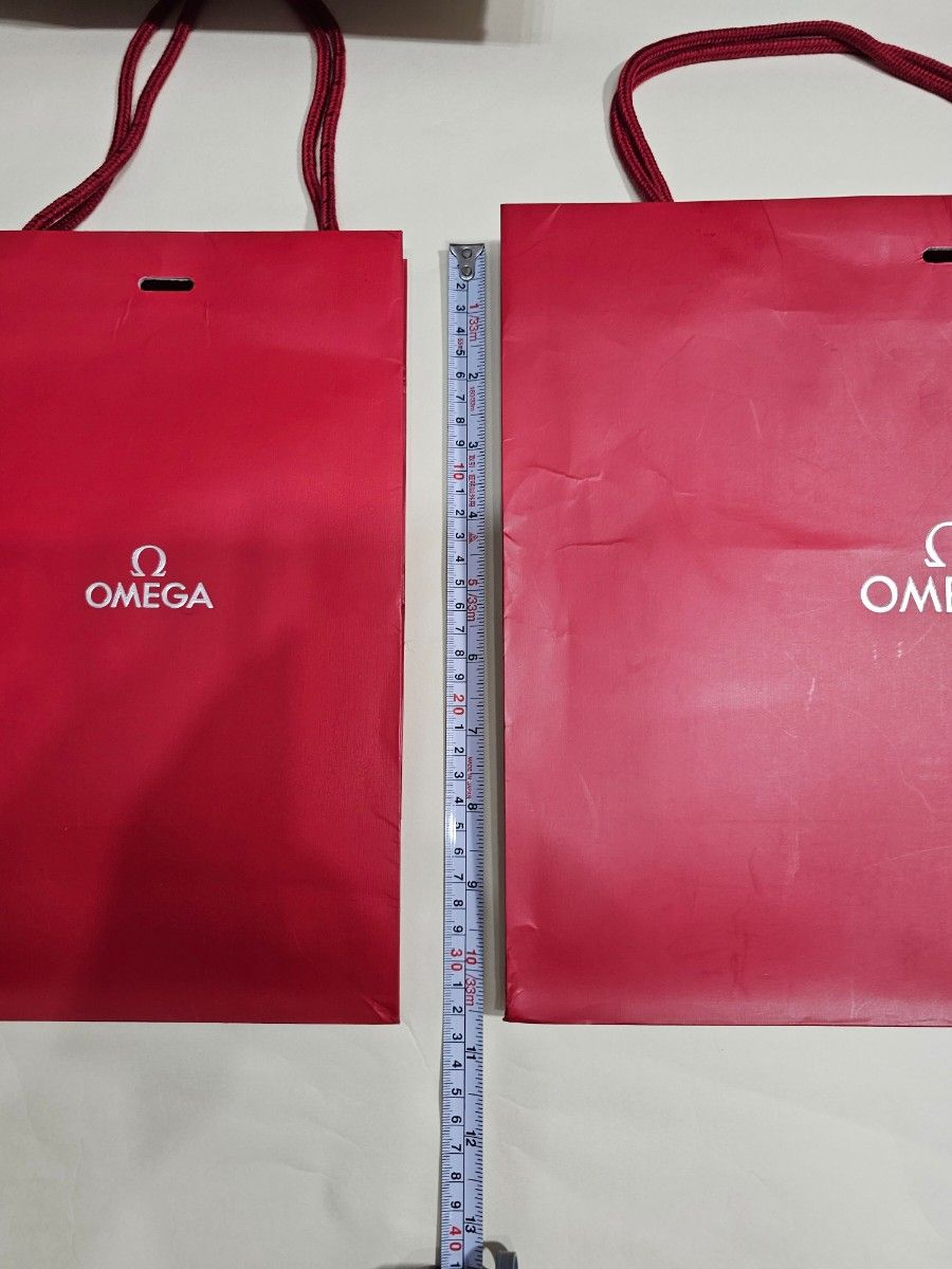 【ブランド紙袋】【OMEGA】オメガ紙袋、リボン、包装紙セット