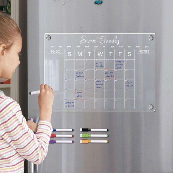 冷蔵庫 マグネット式 ホワイトボード クリア アクリル カレンダー スケジュール