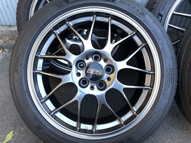 現行品 RG738 鍛造 BBS RG-R RGR 7.5J 18インチ PCD114.3 5H ミシュラン パイロットスポーツ4 225/45ZR18 4本 ホイール_画像2