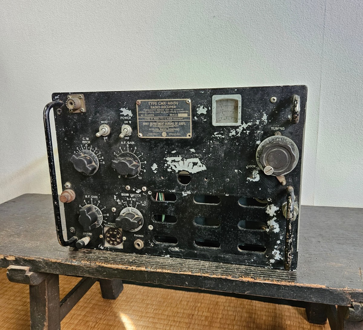 USA 軍用無線機 コリンズ HF受信機 CMX-46159 米軍 ラジオレシーバー