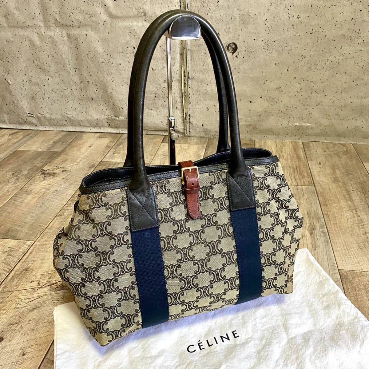 本物 CELINE セリーヌ トリオンフ柄 キャンバス トートバッグ