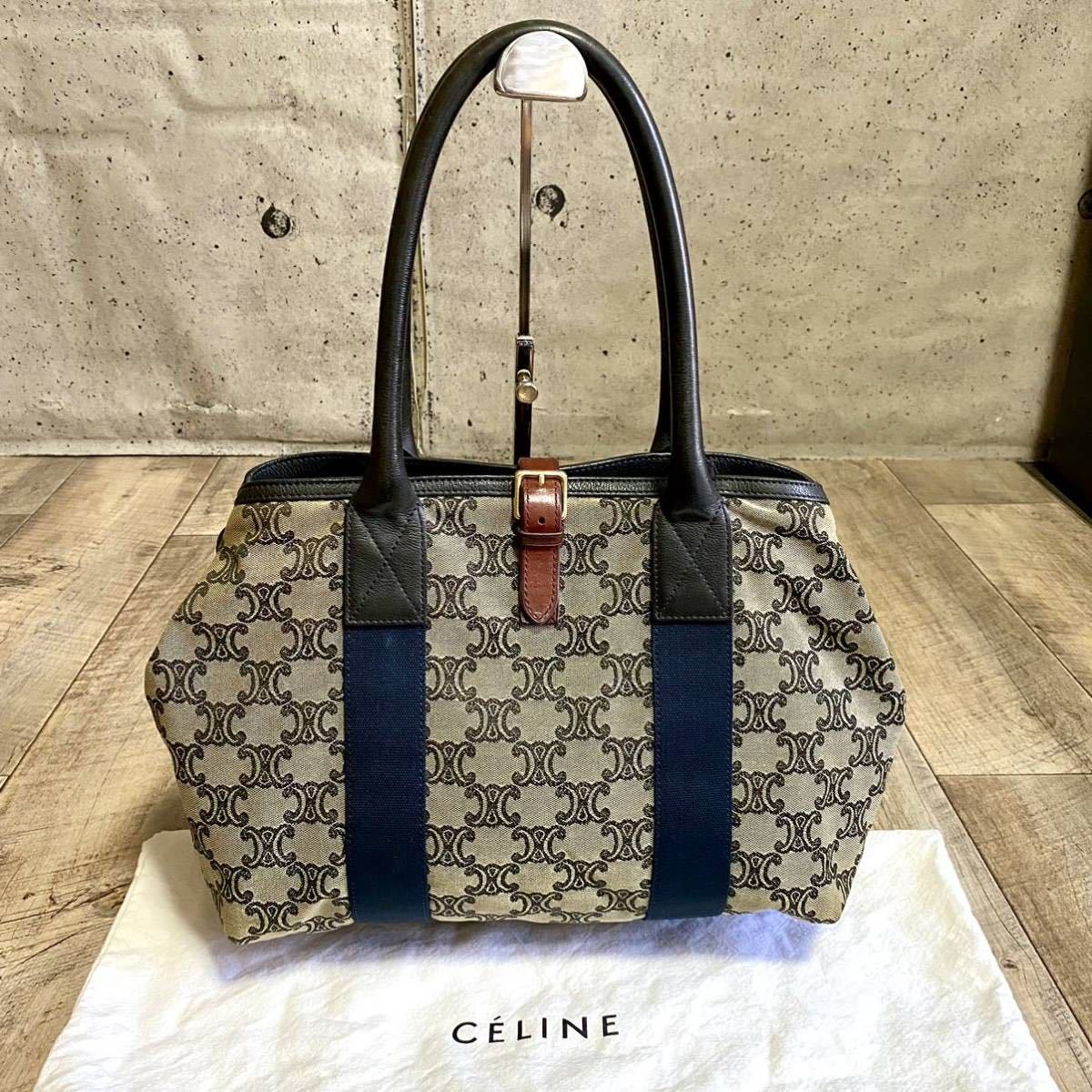 本物 CELINE セリーヌ トリオンフ柄 キャンバス トートバッグ