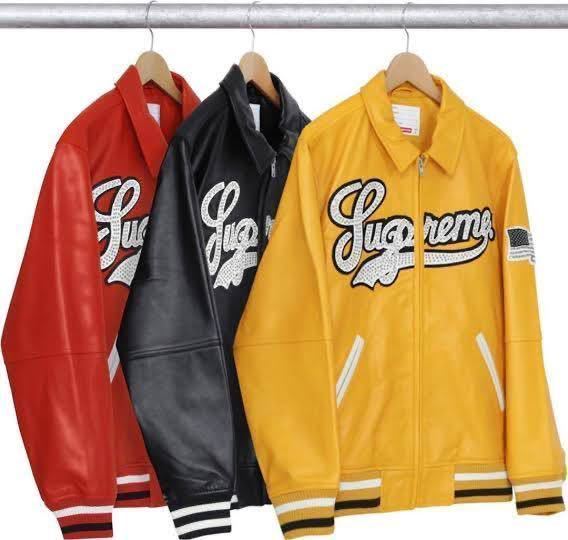 激レア Supreme シュプリーム Uptown Studded Leather Varsity 激レア Supreme シュプリーム Uptown Studded Leather Varsity