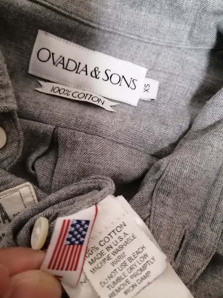 アメリカ製　OVADIA&SONS ボタンダウンシャツ USA製 長袖シャツ グレー　無地シャツ　SHIPS　シップス OSAGARI_画像5