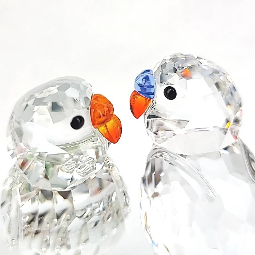 偽物 美品 スワロフスキー SWAROVSKI セキセイインコ 2羽 つがい