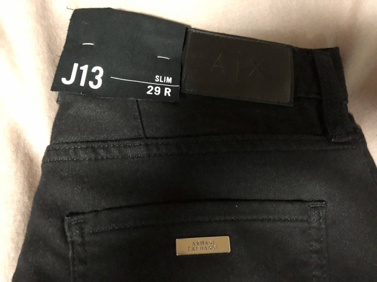 定価2.2万！52%OFF！完売品！ARMANI EXCHANGE アルマーニエクスチェンジ ストレッチスリムパンツ ブラック 29 ラス1! _画像10