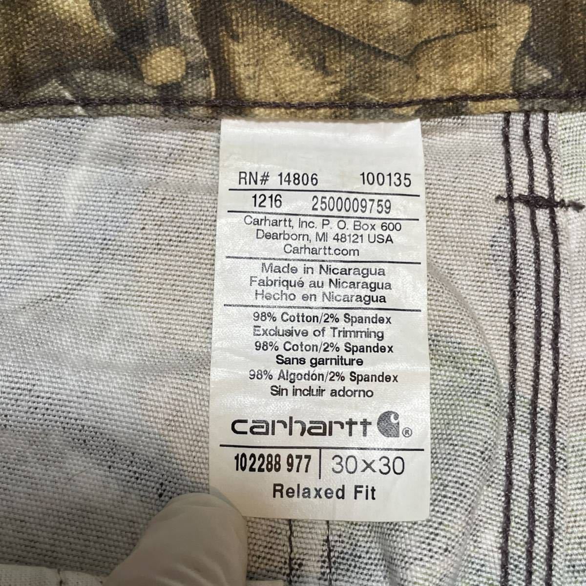 CARHARTT カーハート Relaxed Fit リアルツリーカモ ワーク CARHARTT カーハート Relaxed Fit リアルツリーカモ ワーク