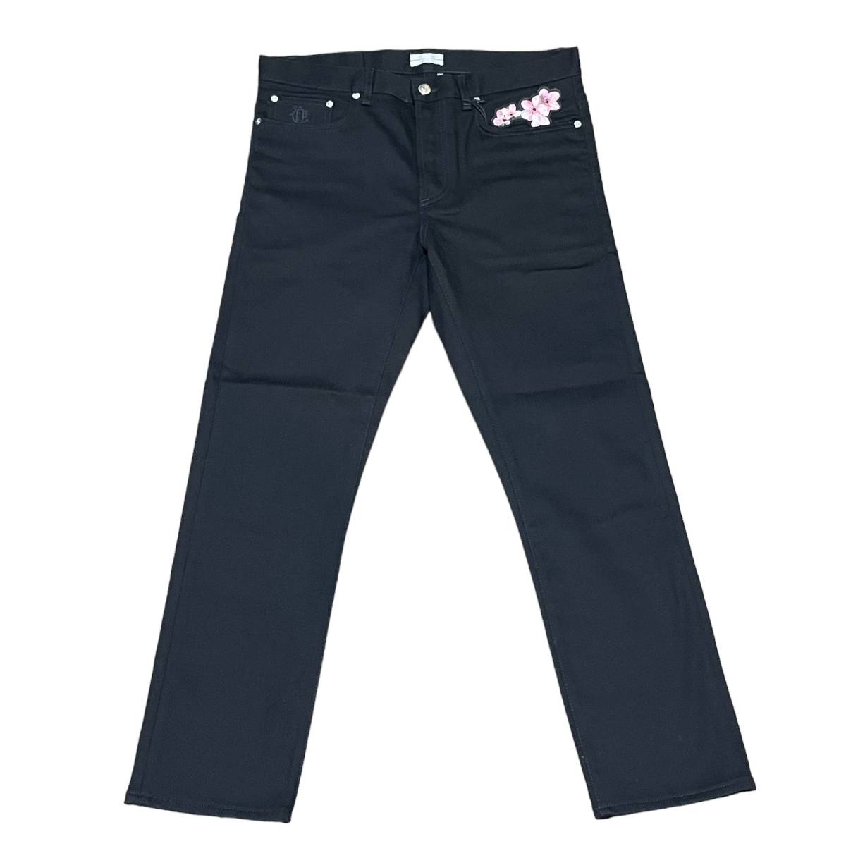 [ new goods ]DIOR Dior [933DS00N4209]limited edition 2019 year autumn winter 19AW Sakura embroidery stretch Denim pants size :31 black 