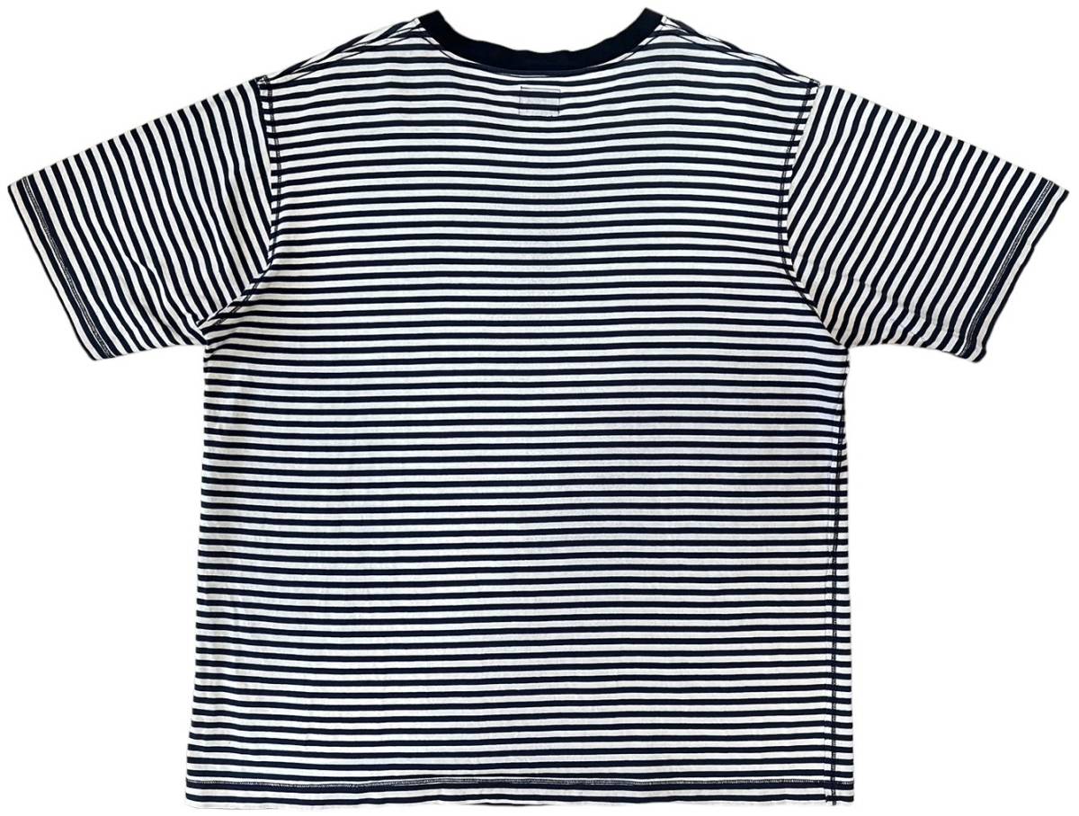 Needles ニードルス【EJ228 S/S Papillon Emb. Tee - Cotton Jersey / Stripe - Off White】ボーダーTシャツ ブラック×ホワイト_画像3