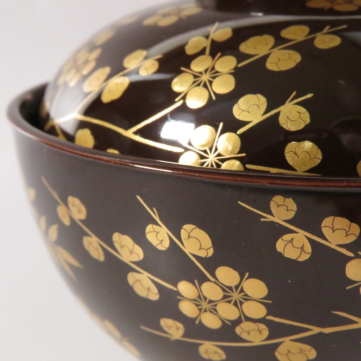 ◇◇ 時代 黒溜塗 松竹梅蒔絵 夫婦雑煮椀 一対 江戸後期(1840年)頃