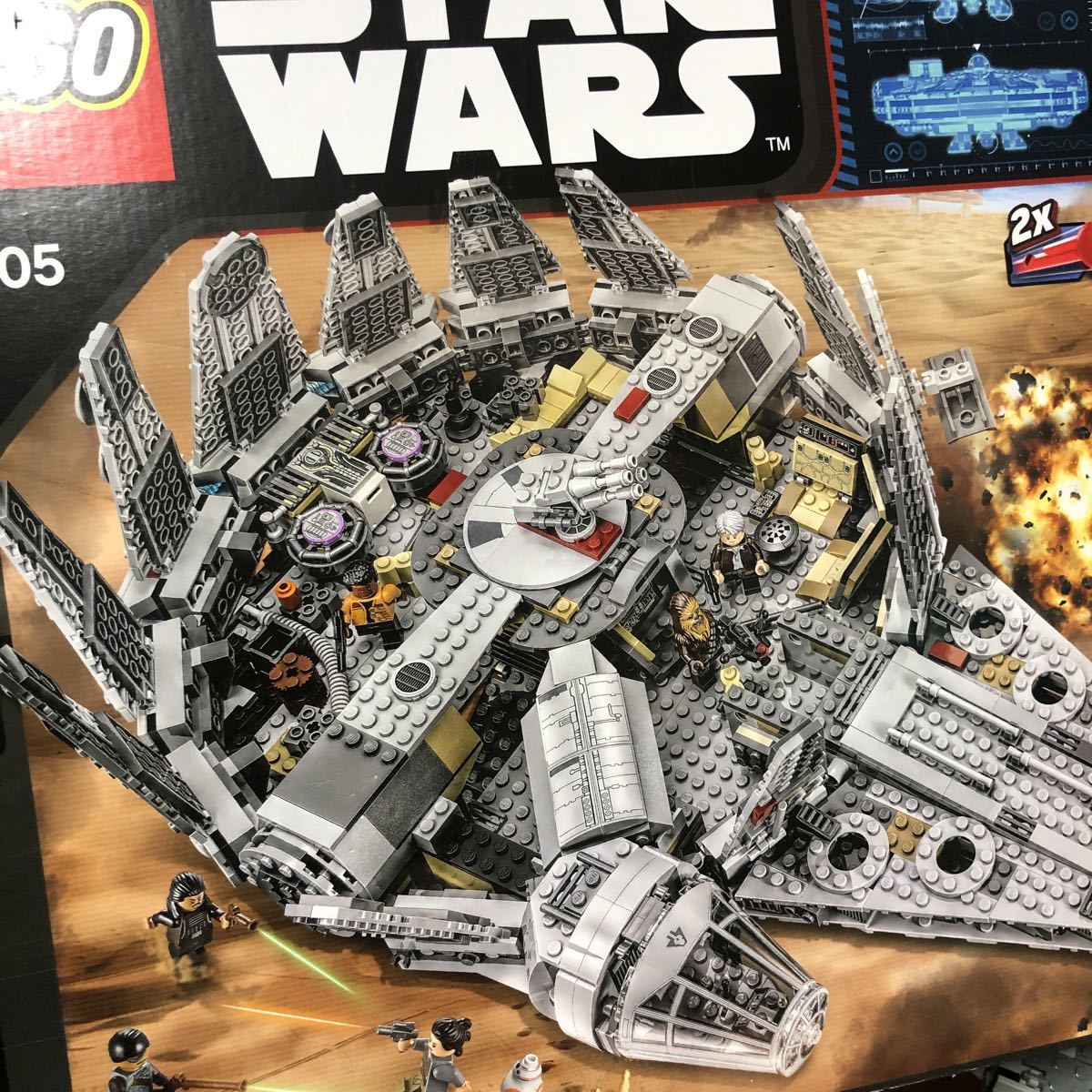 660 LEGO STAR WARS ミレニアム・ファルコン 75105 レゴ フィギュア レイ BB-8_画像2