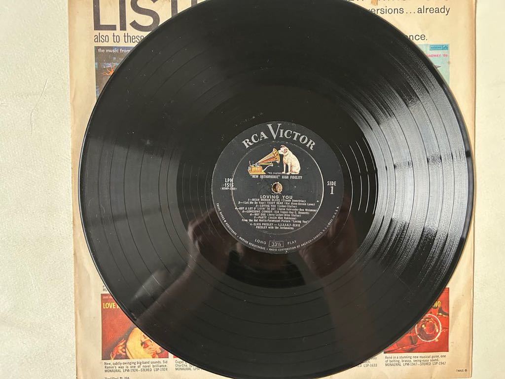 ELVIS PRESLEY / LOVING YOU 1957年US ORIGINAL RCA victor LPM-1515 エルヴィスプレスリー さまよう青春 アメリカオリジナル盤 LP_画像5