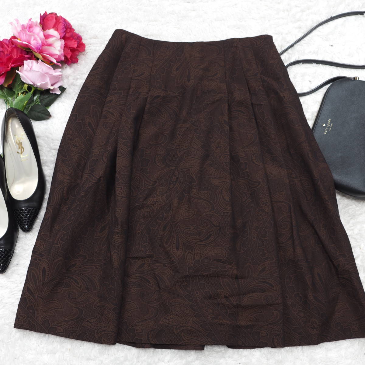 G3429*SCAPA Scapa *peiz Lee pattern * knee height * skirt * tea Brown *38