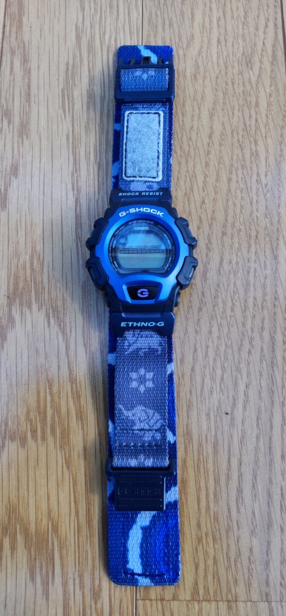 【 CASIO・ カシオ 】 G-SHOCK ☆DW - 004 ETHNO - G ☆ブルー色 ☆EL象 『 電池切れ ジャンク品 』_画像5