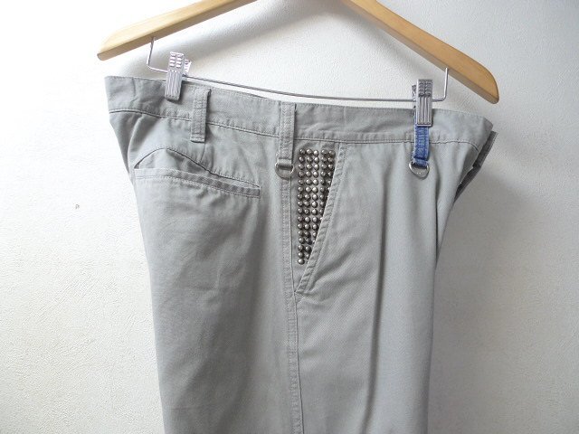 ◆uniform experiment fragment ユニフォームエクスペリメント STUDS CHINO PANT スタッズ 装飾　チノ パンツ 130038 サイズ2 グレー系_画像4