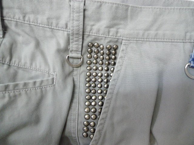 ◆uniform experiment fragment ユニフォームエクスペリメント STUDS CHINO PANT スタッズ 装飾　チノ パンツ 130038 サイズ2 グレー系_画像5