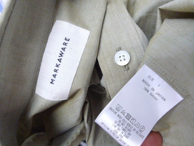 ◆MARKA WARE 22ss 美品 TENT SHIRT マーカウェア テント　シャツ １ 定価28600円 A22A-10SH02C_画像3