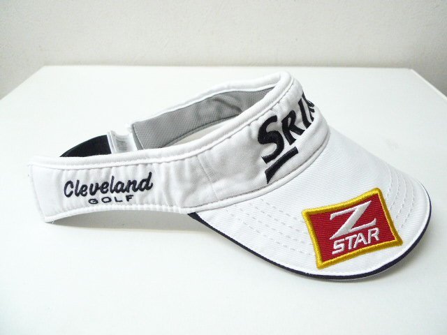 *SRIXON Srixon Logo embroidery sun visor cap white black character beautiful goods 