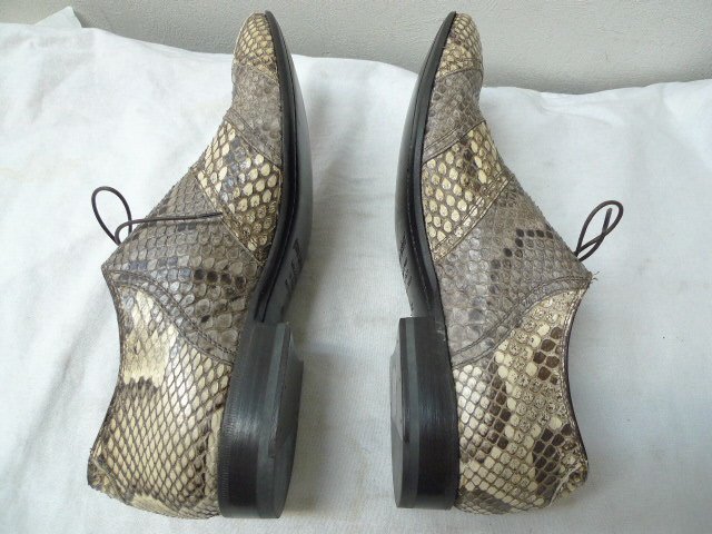 ◆gianni barbato ジャンニバルバート 展示品 新同 希少 パイソン 蛇革 レザー シューズ 靴 サイズ41_画像6