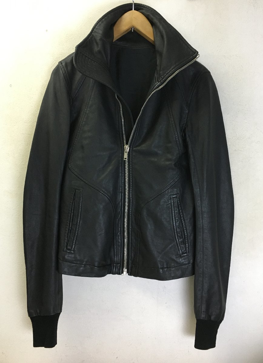 リックオウエンス ハイネック ラムレザー ブルゾン RU6761-