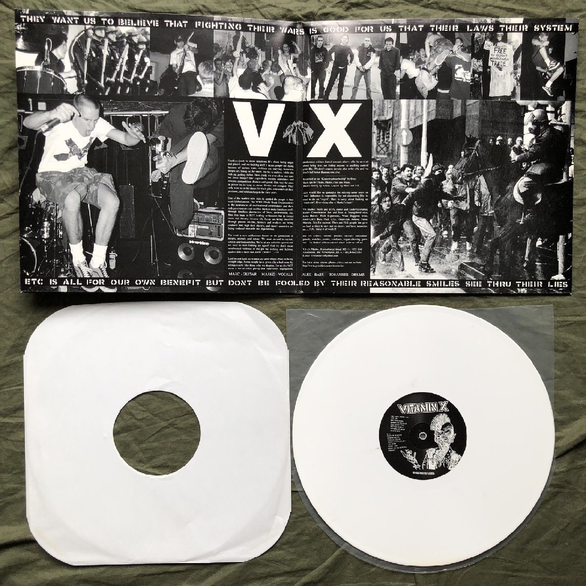 良ジャケ 激レア 白盤 2000年 米国盤 オリジナルリリース盤 Vitamin X カラーLPレコード See Thru Their Lies ハードコア・パンク_画像5