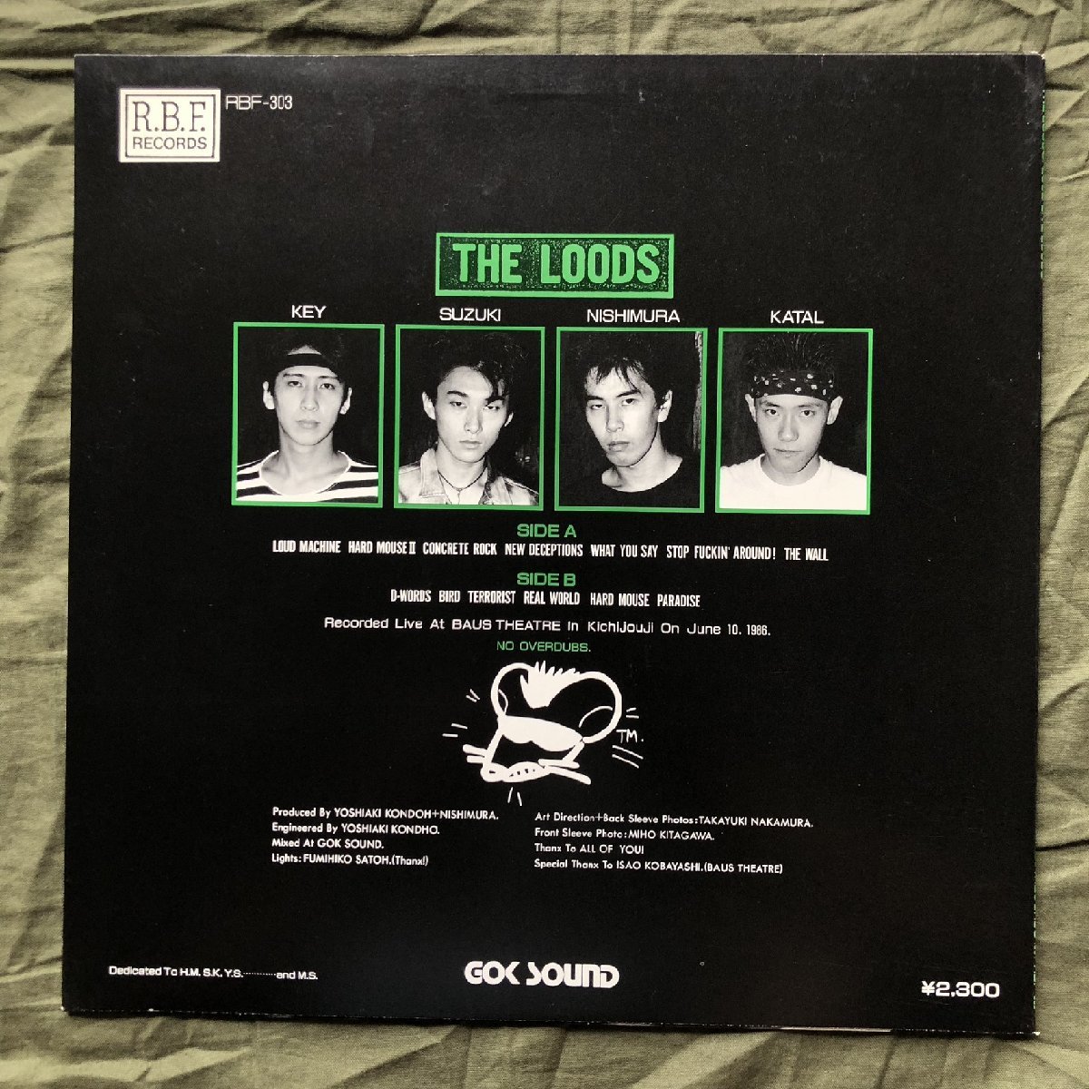 美盤 良ジャケ 1986年 オリジナルリリース盤 ルーズ Loods LPレコード ラウド・ライヴ Loud Live J-Rock 西村茂樹 鈴木浩司 Loud Machine_画像2