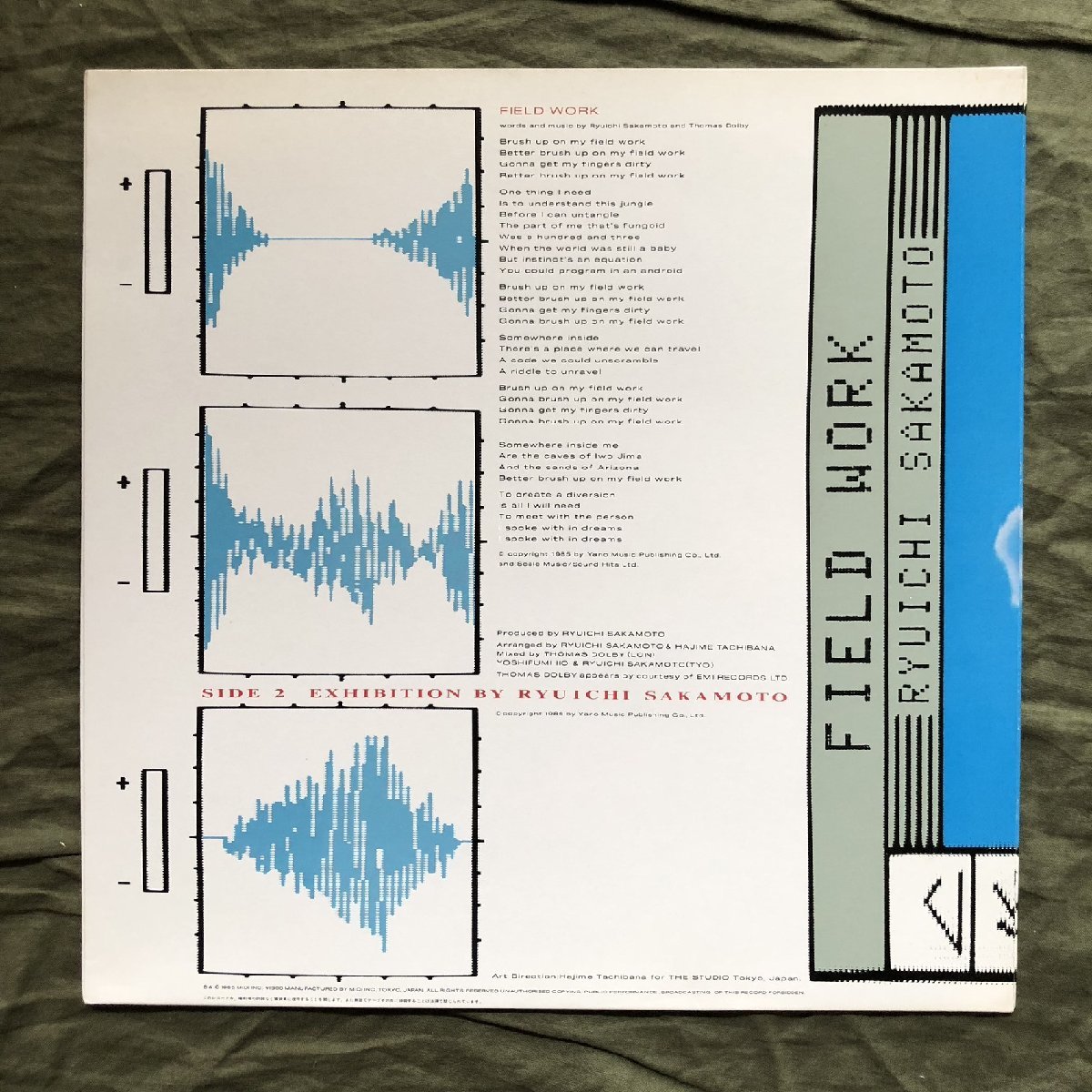 美盤 良ジャケ 1985年 坂本龍一 Ryuichi Sakamoto 12''EPレコード フィールド・ワーク Field Work J-Rock Thomas Dolby, 立花ハジメ_画像2