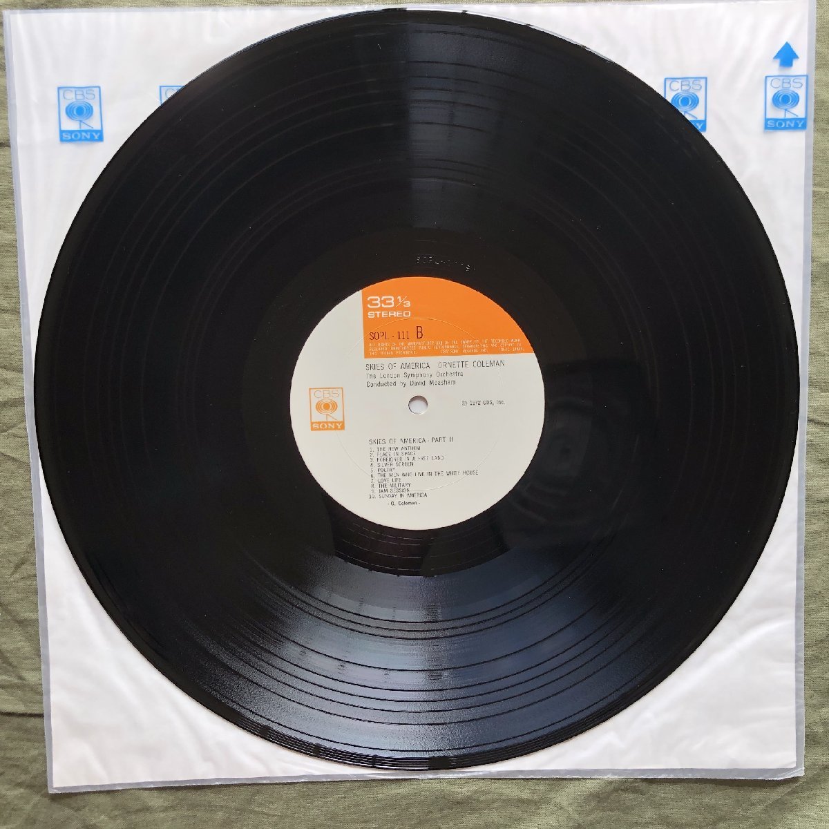 原信夫Collection 傷なし美盤 美ジャケ 新品並み 1972年 国内初盤 オーネット・コールマン Ornette Coleman LPレコード Skies Of America:_画像9