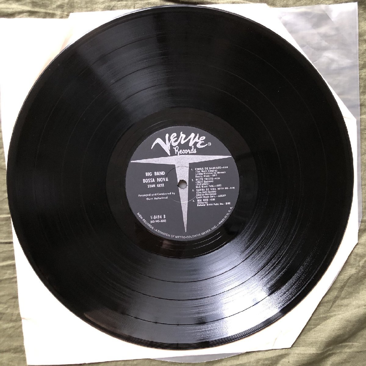 原信夫Collection 良盤 良ジャケ 1962年 V-8494 Mono 米国オリジナルリリース盤 Stan Getz LPレコード Big Band Bossa Nova: Jim Hall_画像9