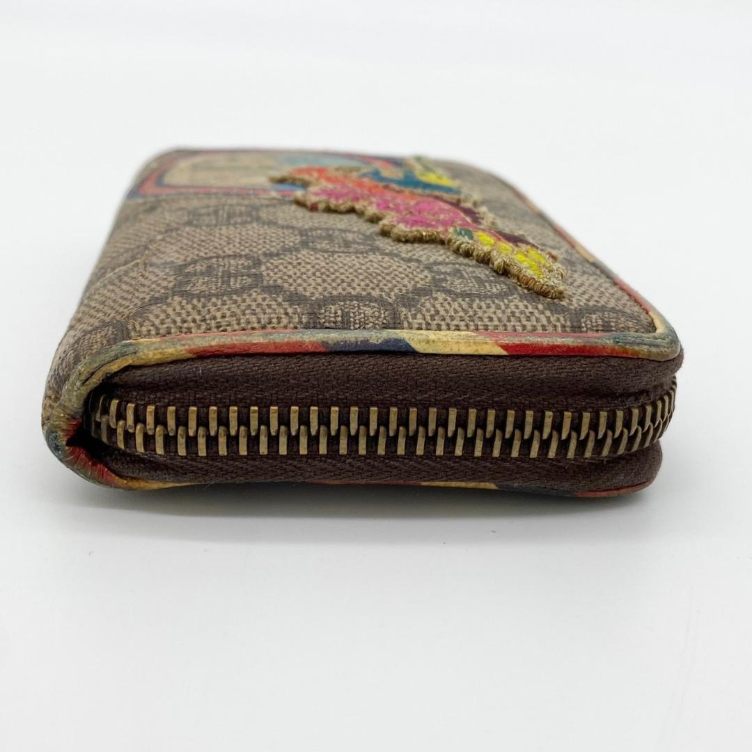 GUCCI グッチ コインケース 財布 クーリエ GGスプリーム 総柄 UFO ベージュ PVC レザー マルチカラー ゴールド金具 レディース
