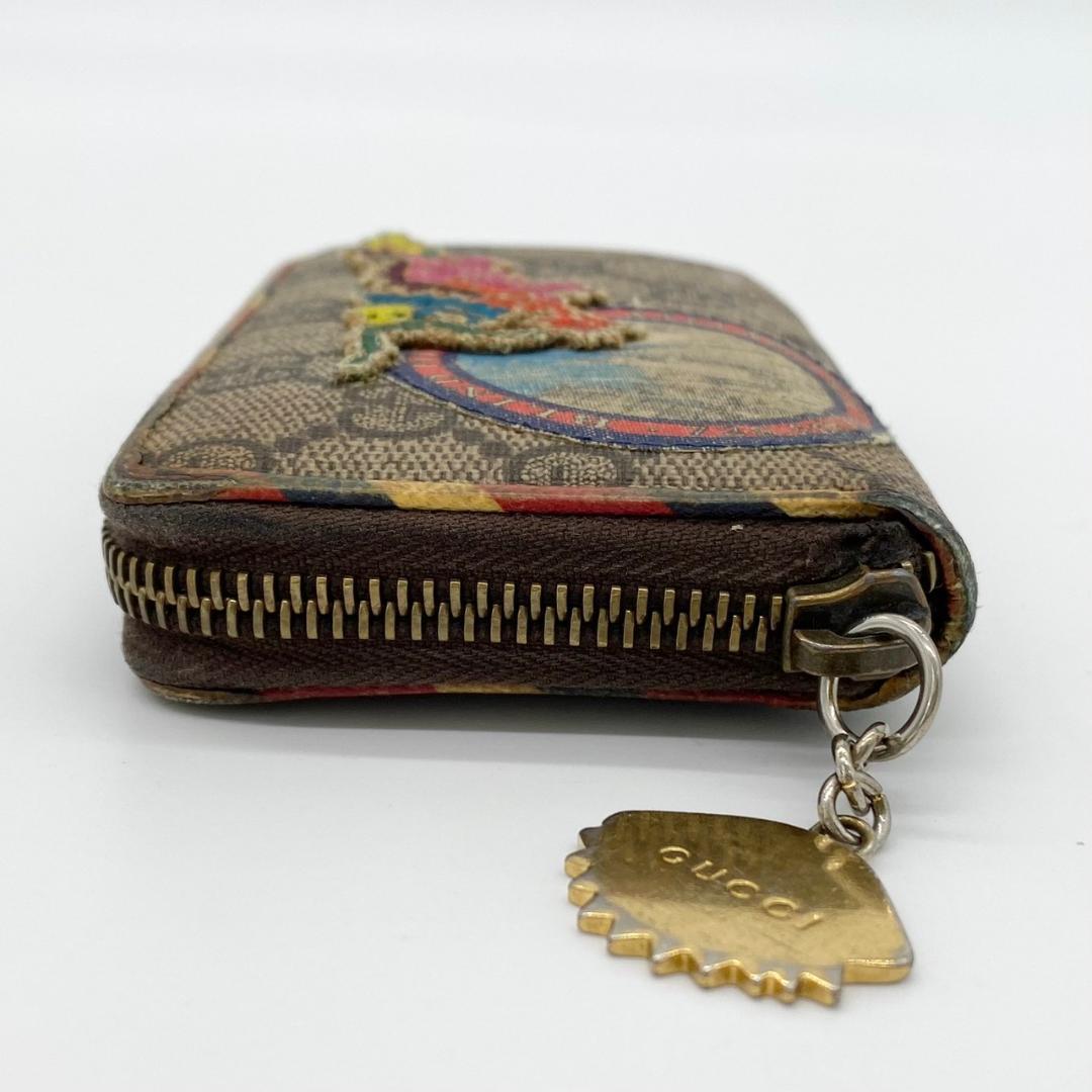 GUCCI グッチ コインケース 財布 クーリエ GGスプリーム 総柄 UFO ベージュ PVC レザー マルチカラー ゴールド金具 レディース