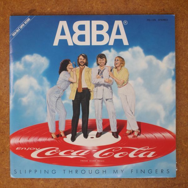 f04/EP/コカコーラ・スーパー・レコード/非売品/ピクチャー盤/アバ　ABBA「SLIPPING　THROUGH　MY　FINGERS」’81年_画像1