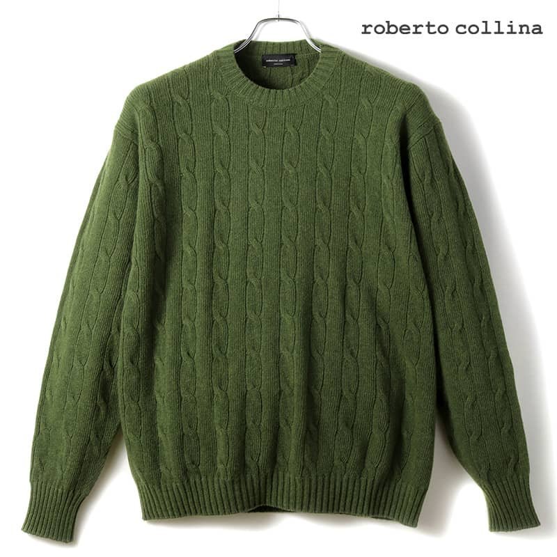 ◆【roberto collina(ロベルトコリーナ)/秋冬/ウールカシミヤケーブル編みシームレスクルーネックニット (RM37201)】[rbc2360607-48]_画像1