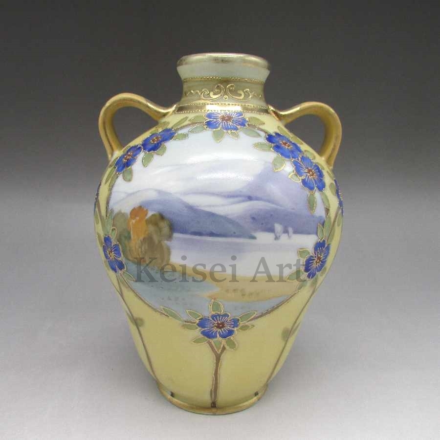 オールドノリタケ 風景文花瓶 1911-1921年頃 U6559