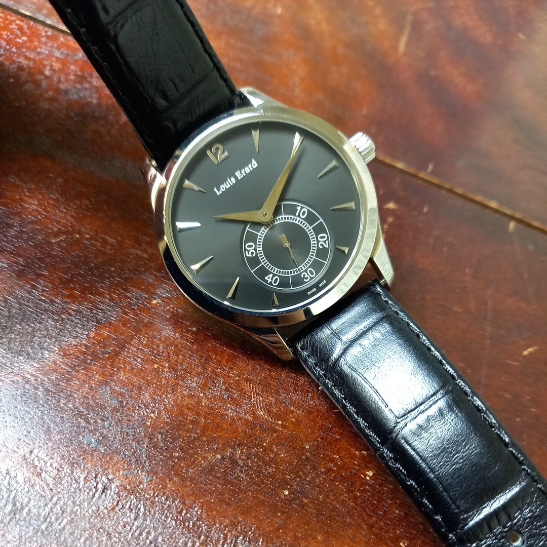 定価12万 Louis Erard ルイ エラール 207 中古 メンズ腕時計 手巻き SS レザーベルト