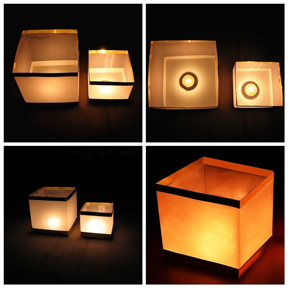  profit 1P square water floating paper lantern lantern party birthday wedding equipment ornament candle S L