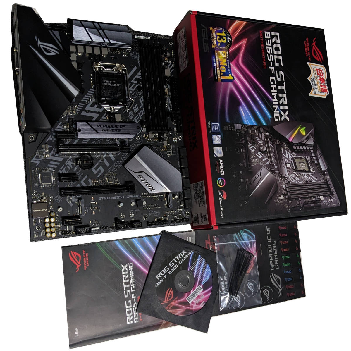 【中古】ASUS STRIX B365-F ＋ Win10Homeデジタルライセンス [LGA1151 B365チップセット 第8，9世代用]_画像1