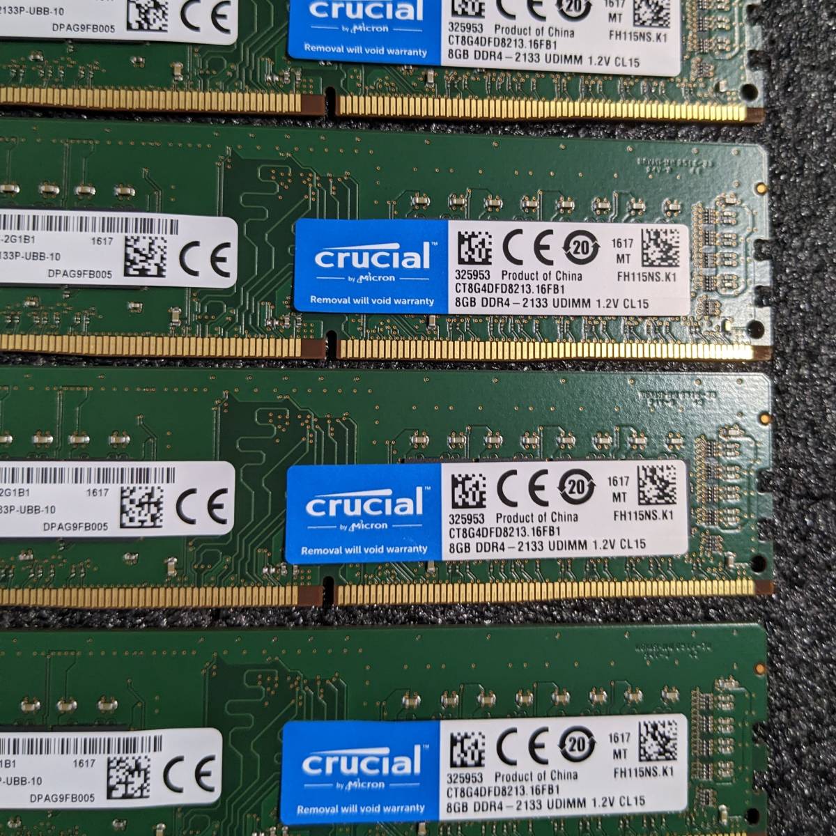DDR4メモリ 32GB(8GB4枚組) Crucial CT4K8G4DFD8213 [DDR4-2133 PC4