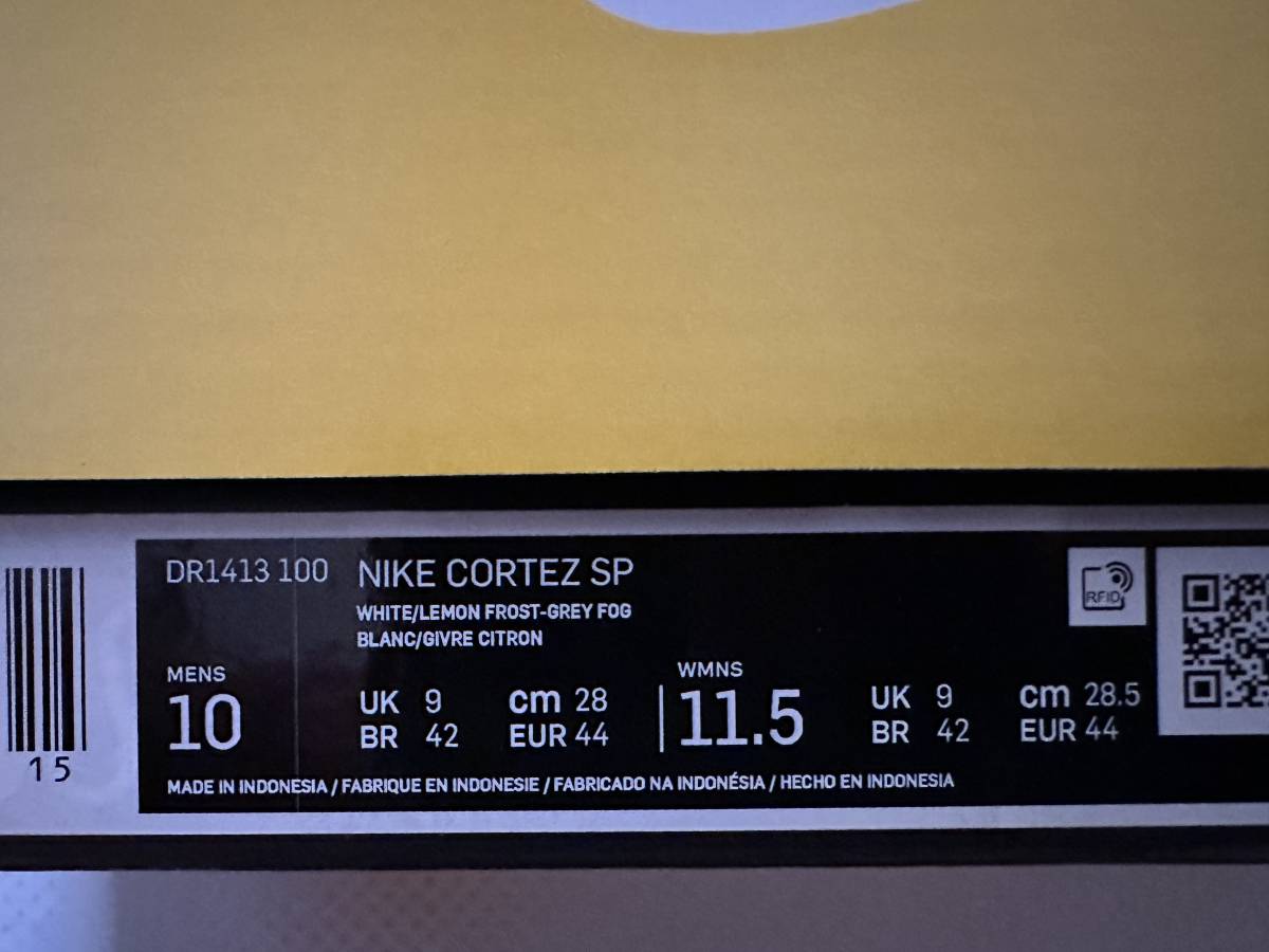送料無料 正規 Nike Cortez SP × Union 28cm ナイキ コルテッツ ユニオン コラボ WHITE LEMON FROST DR1413-100_画像8