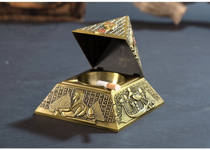ピラミッド 灰皿 古代エジプト モデル アンティーク デザイン オブジェ インテリア ヴィンテージ 置物 【ゴールド】_画像3