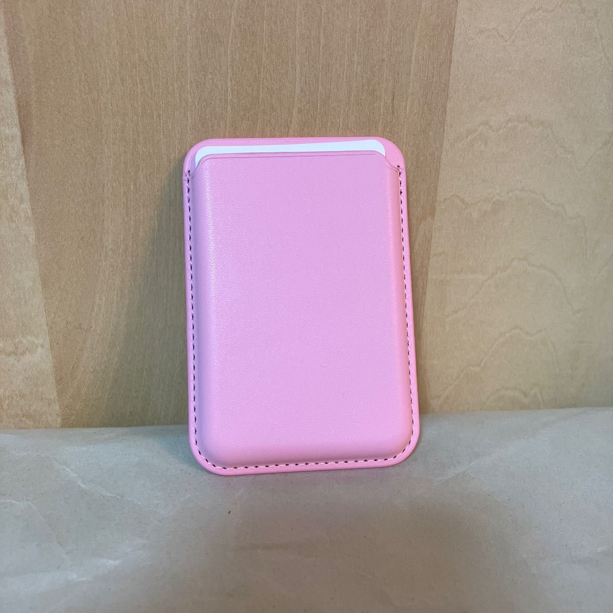 【新品】MagSafe対応 iPhoneレザーウォレット ピンク